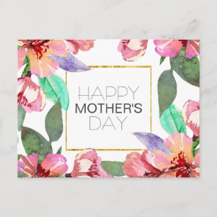 Elegant Floral Happy Moederdag   BRIEFKAART