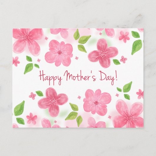 Elegant Floral Happy Moederdag | BRIEFKAART (Voorkant)