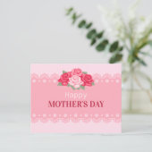 Elegant Floral Happy Moederdag | BRIEFKAART (Staand voorkant)