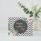 Elegant Floral Happy Moederdag | BRIEFKAART (Staand voorkant)