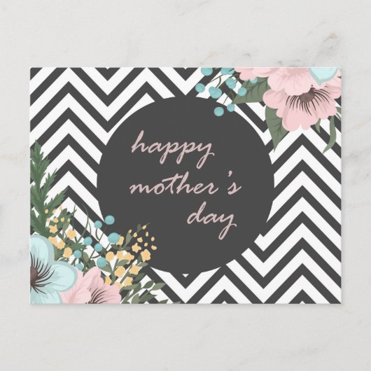 Elegant Floral Happy Moederdag | BRIEFKAART (Voorkant)