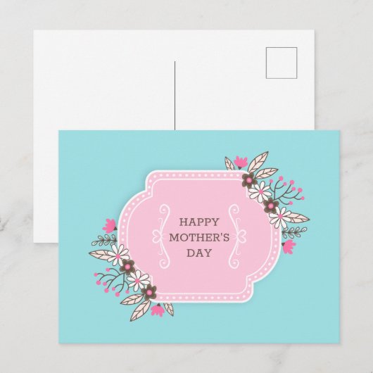 Elegant Floral Happy Moederdag | BRIEFKAART (Voorkant / Achterkant)