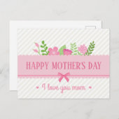 Elegant Floral Happy Moederdag | BRIEFKAART (Voorkant / Achterkant)