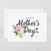 Elegant Floral Happy Moederdag | BRIEFKAART (Voorkant / Achterkant)