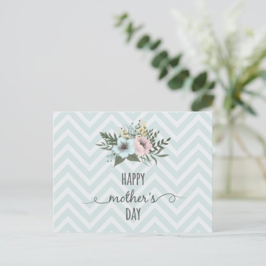 Elegant Floral Happy Moederdag | BRIEFKAART (Staand voorkant)