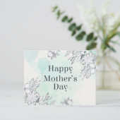 Elegant Floral Happy Moederdag | BRIEFKAART (Staand voorkant)