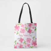 Elegant Floral Happy Moederdag | CANVAS TAS (Voorkant)