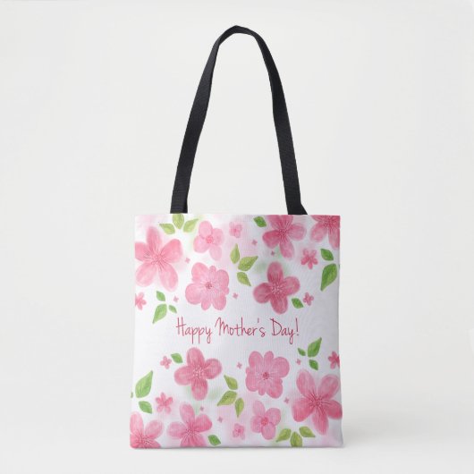 Elegant Floral Happy Moederdag | CANVAS TAS (Voorkant)