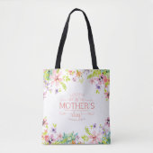 Elegant Floral Happy Moederdag | Canvas tas (Voorkant)
