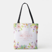 Elegant Floral Happy Moederdag | Canvas tas (Achterkant)