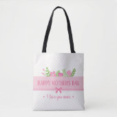 Elegant Floral Happy Moederdag | Canvas tas (Voorkant)