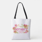 Elegant Floral Happy Moederdag | CANVAS TAS (Achterkant)