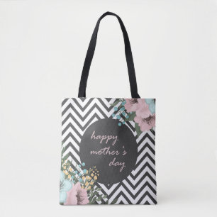 Elegant Floral Happy Moederdag CANVAS TAS