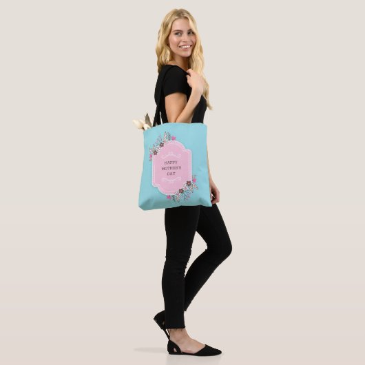Elegant Floral Happy Moederdag | CANVAS TAS (Op model)