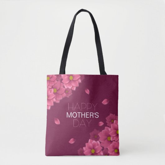 Elegant Floral Happy Moederdag | CANVAS TAS (Voorkant)