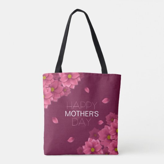 Elegant Floral Happy Moederdag | CANVAS TAS (Achterkant)