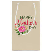 Elegant Floral Happy Moederdag | Gift Bag Klein Cadeauzakje (Achterkant)