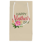 Elegant Floral Happy Moederdag | Gift Bag Klein Cadeauzakje (Voorkant)