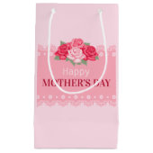 Elegant Floral Happy Moederdag | Gift Bag Klein Cadeauzakje (Voorkant)
