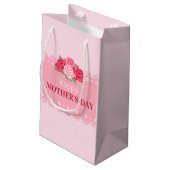 Elegant Floral Happy Moederdag | Gift Bag Klein Cadeauzakje (Achterkant Gekanteld)