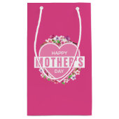Elegant Floral Happy Moederdag | Gift Bag Klein Cadeauzakje (Achterkant)