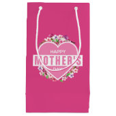 Elegant Floral Happy Moederdag | Gift Bag Klein Cadeauzakje (Voorkant)