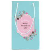 Elegant Floral Happy Moederdag | Gift Bag Klein Cadeauzakje (Achterkant)