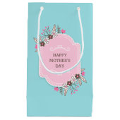 Elegant Floral Happy Moederdag | Gift Bag Klein Cadeauzakje (Voorkant)