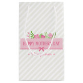 Elegant Floral Happy Moederdag | Gift Bag Klein Cadeauzakje (Achterkant)