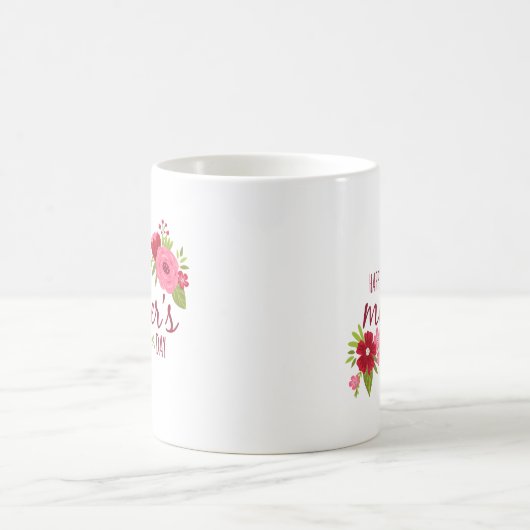 Elegant Floral Happy Moederdag | Koffie-Mok Koffiemok (Center)