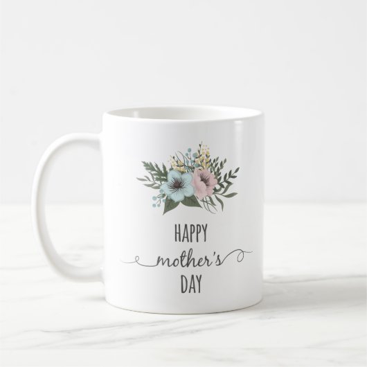 Elegant Floral Happy Moederdag | Koffie-Mok Koffiemok (Links)