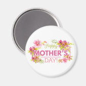 Elegant Floral Happy Moederdag | Magneet (Voorkant / Achterkant)