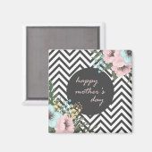Elegant Floral Happy Moederdag | Magneet (Voorkant / Achterkant)