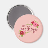 Elegant Floral Happy Moederdag | Magneet (Voorkant / Achterkant)