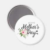 Elegant Floral Happy Moederdag | Magneet (Voorkant / Achterkant)