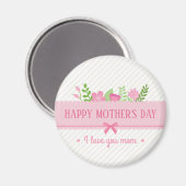 Elegant Floral Happy Moederdag | Magneet (Voorkant / Achterkant)