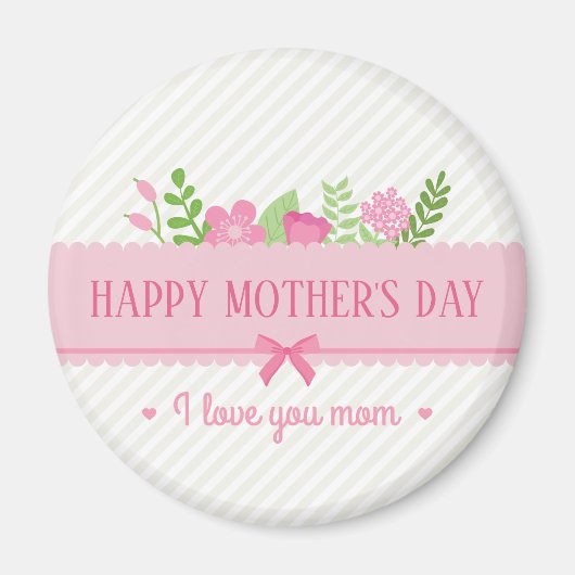 Elegant Floral Happy Moederdag | Magneet (Voorkant)