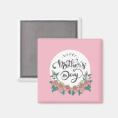Elegant Floral Happy Moederdag | Magneet (Voorkant / Achterkant)