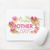Elegant Floral Happy Moederdag | Mousepad Muismat (Met muis)