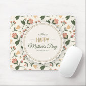 Elegant Floral Happy Moederdag | Mousepad Muismat (Met muis)