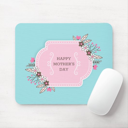 Elegant Floral Happy Moederdag | MUISMAT (Met muis)