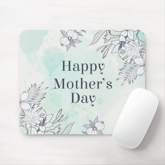 Elegant Floral Happy Moederdag | MUISMAT (Met muis)