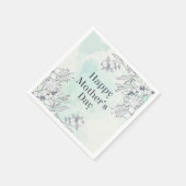 Elegant Floral Happy Moederdag | Napkin Servet (Hoek)