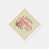 Elegant Floral Happy Moederdag | Napkin Servet (Hoek)