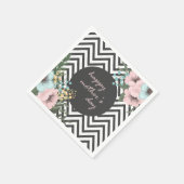 Elegant Floral Happy Moederdag | Napkin Servet (Hoek)