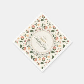 Elegant Floral Happy Moederdag | Napkin Servetten (Hoek)