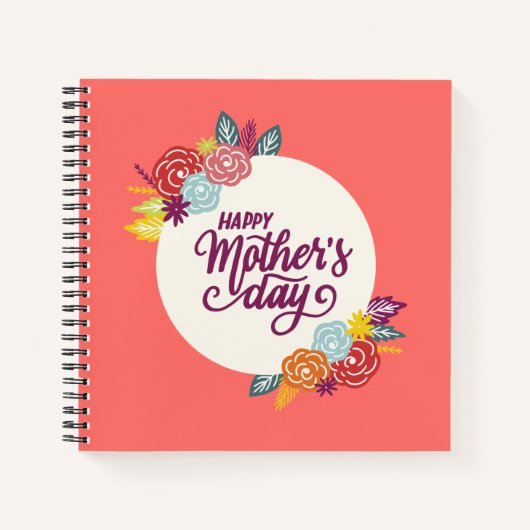 Elegant Floral Happy Moederdag | NOTITIEBOEK (Voorkant)