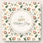 Elegant Floral Happy Moederdag | ONDERZETTER (Voorkant)