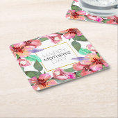 Elegant Floral Happy Moederdag | Onderzetter (Schuin)