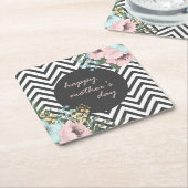 Elegant Floral Happy Moederdag | ONDERZETTER (Schuin)